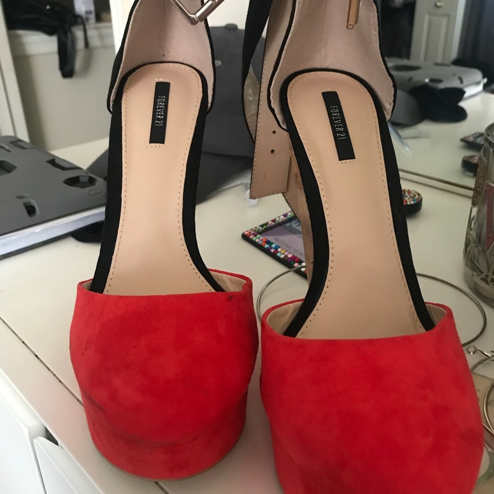 Red & Black Stylish Wedge Worn Once!